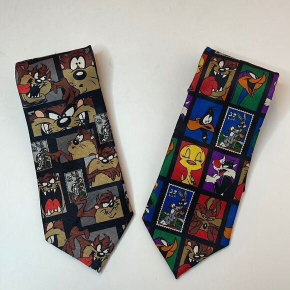 WARNER BROS. Vintage 1997 Looney Tunes Taz Stamp Collection Neckties - Picture 2 of 13